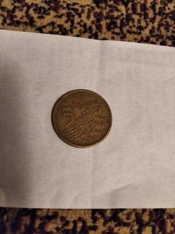Монета 5 грошей Польша 1992 года
