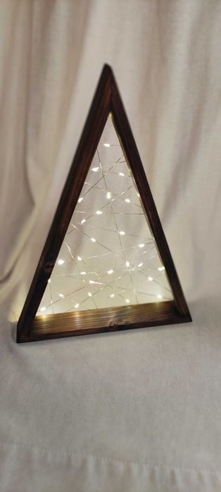 Choinka Drewniana z Lampkami LED USB