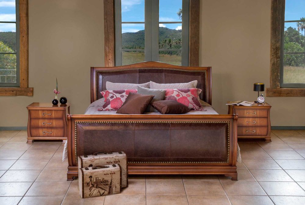 Cama de casal de madeira Maciça