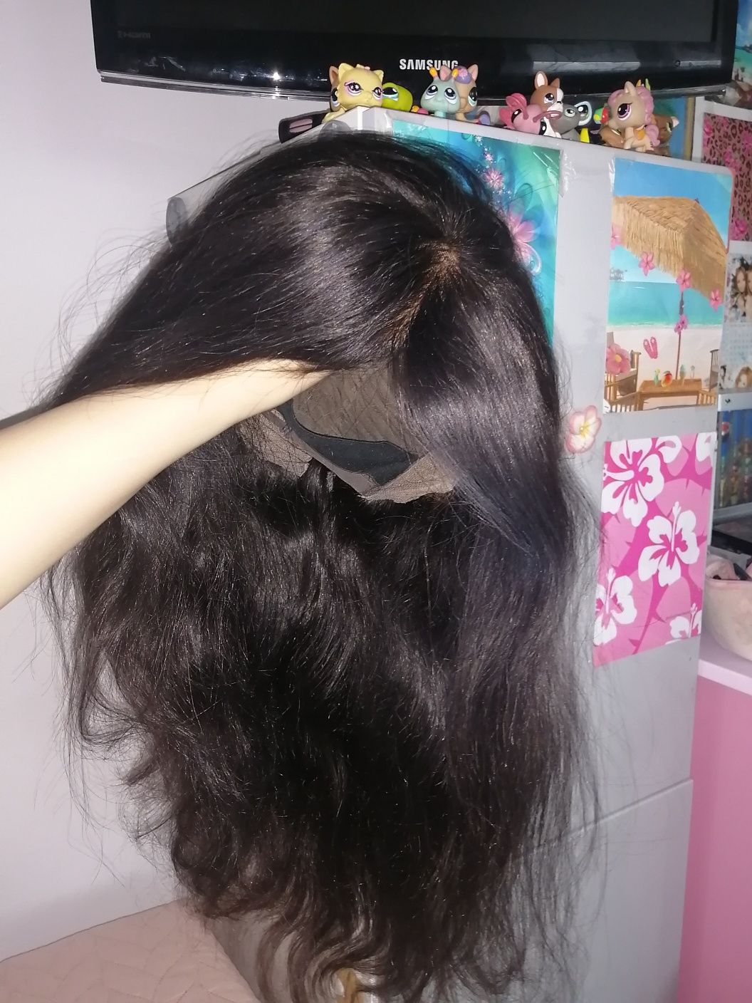 Długa peruka lace front 100% ludzkie włosy