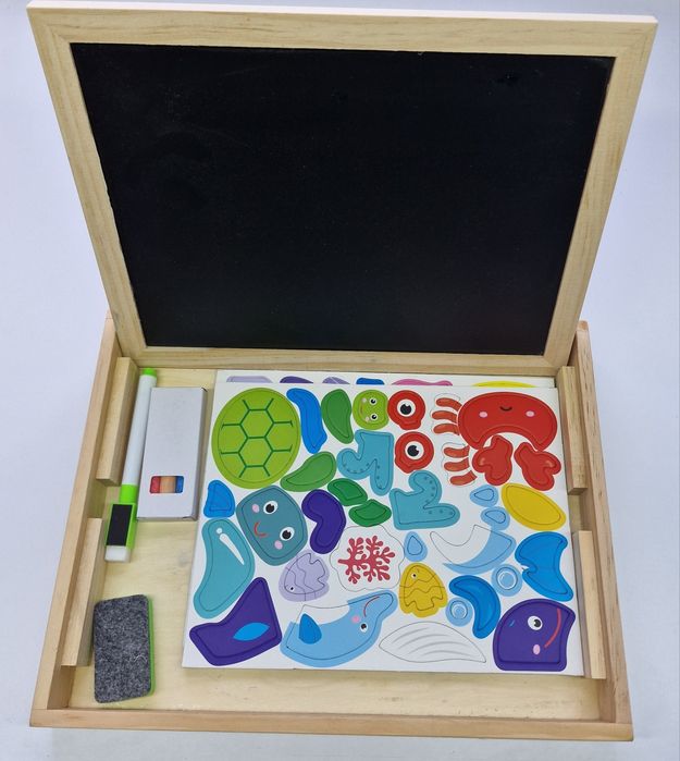 Tablica drewniana dwustronna wielofunkcyjna dla dzieci