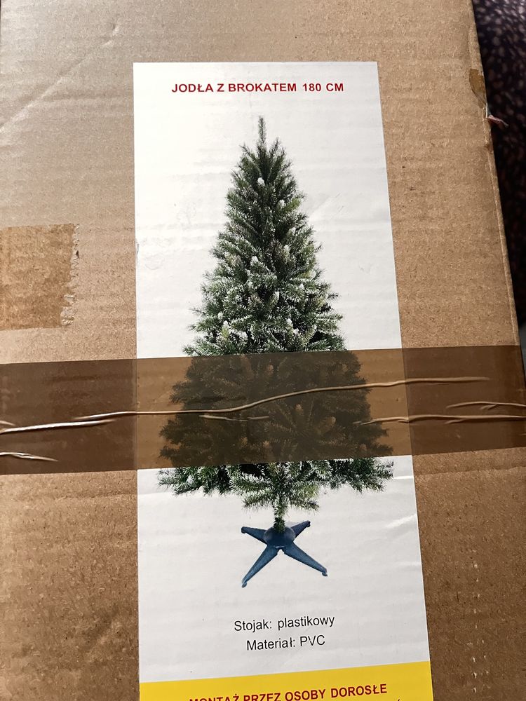 Choinka z brokatem 180 cm