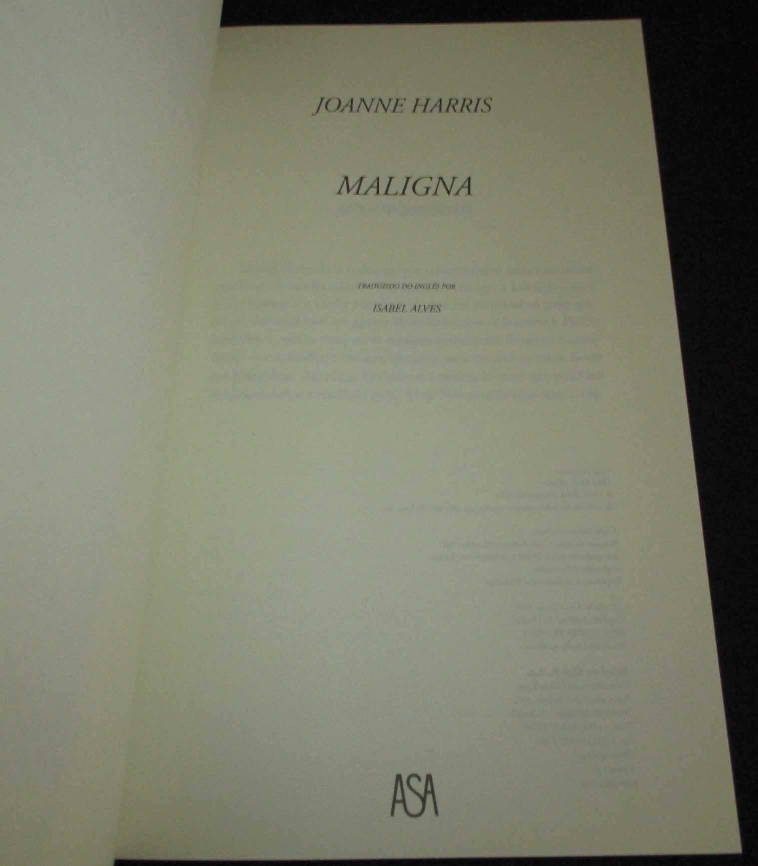 Livro Maligna Joanne Harris