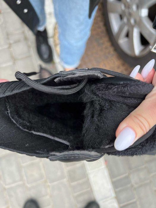 Черевики жіночі чорні (36-41) хутро зима, ботинки женские мех