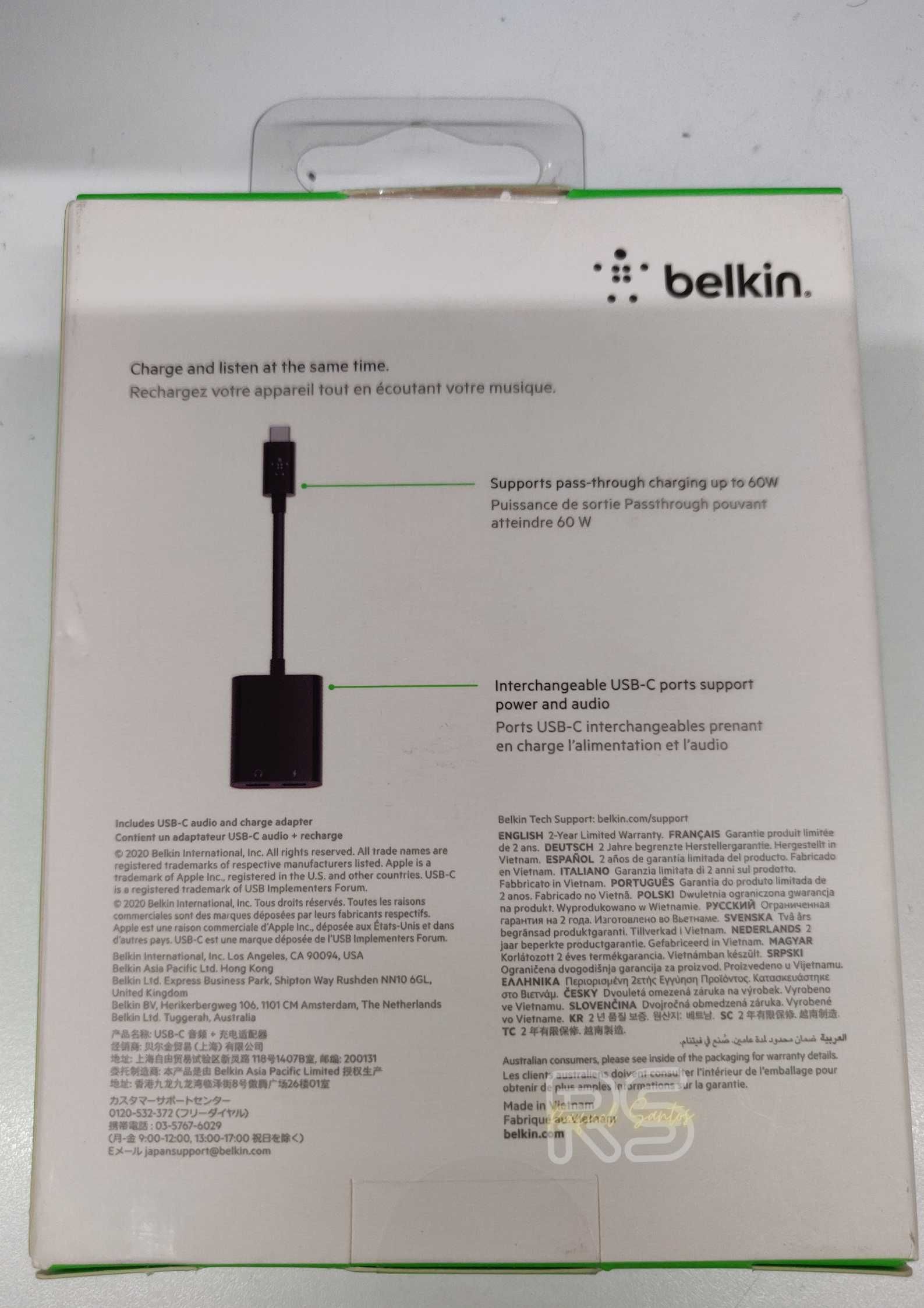 Adaptador BELKIN Dual USB-C - NOVO