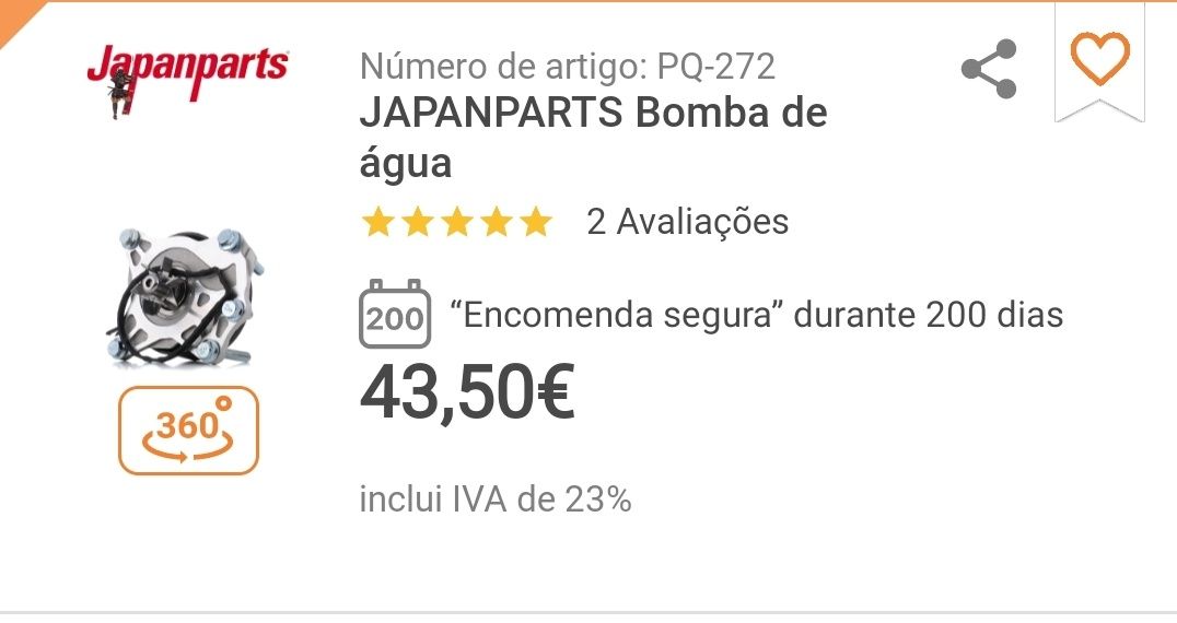 Bomba de água para motor 1.0 VVTI