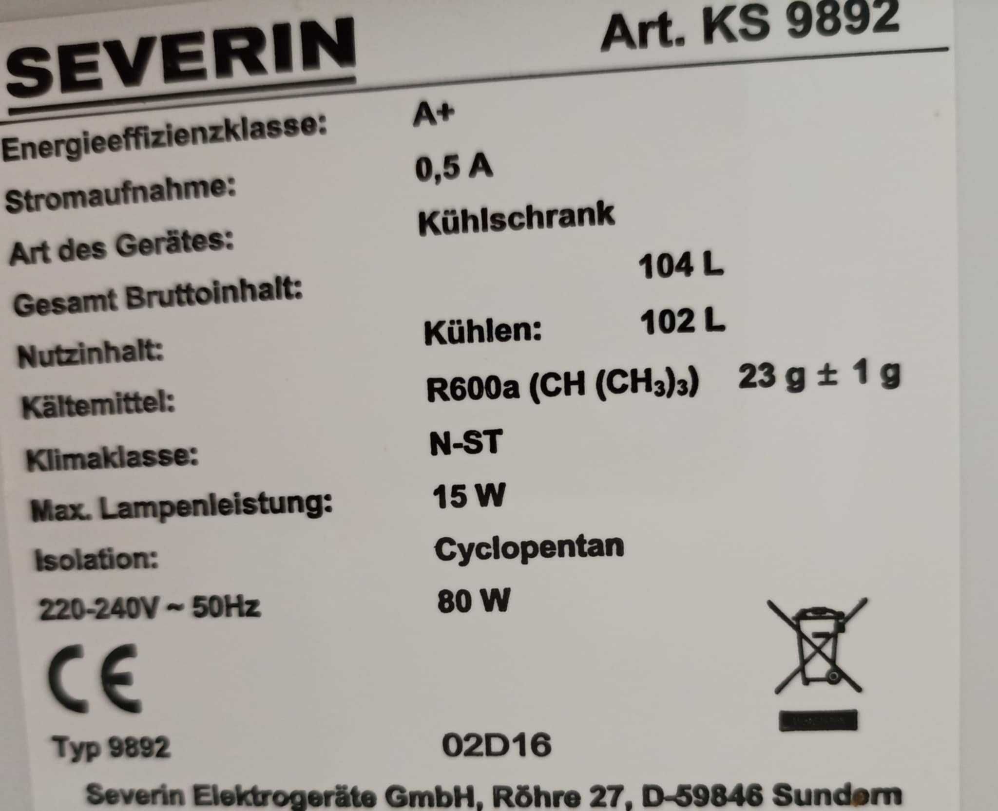Chłodziarka Severin-104 l.