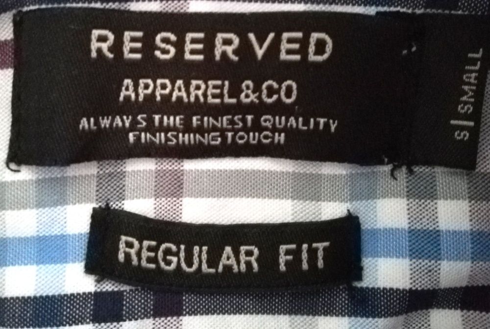 Świetna koszula męska Reserved Regular fit Krata rozm S łaty
