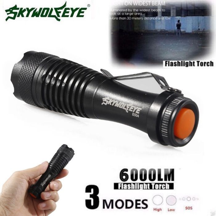 Lanterna Táctica Led Cree Sky wolfeye 6000 Lumens Police A1-Ctt Grátis