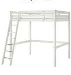Cama casal alta IKEA Storå branca