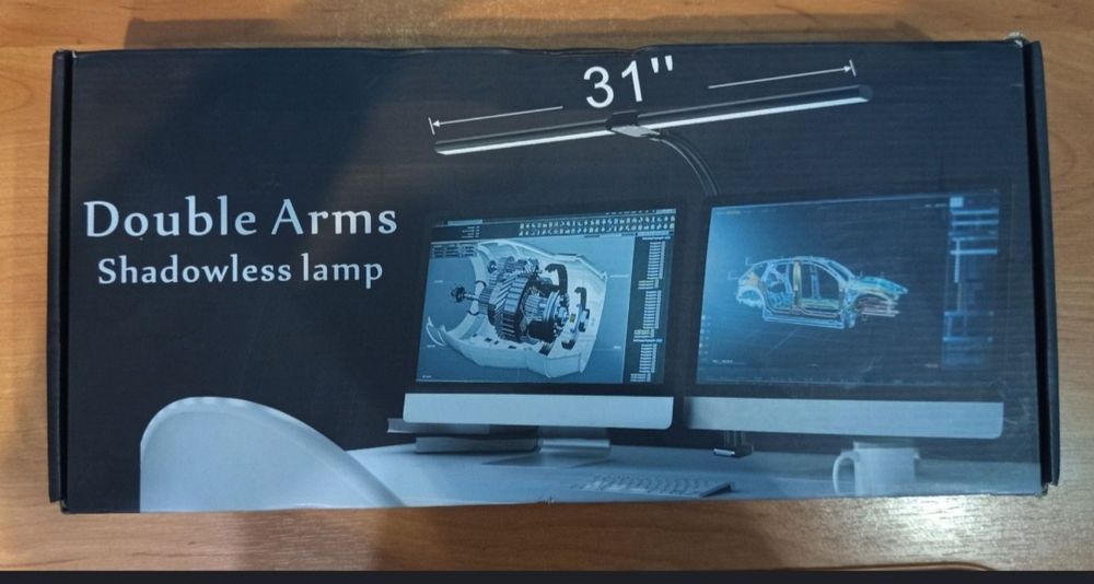 Mocna Lampka na monitor biurko LED Dwugłowicowa z pilotem nocna zestaw