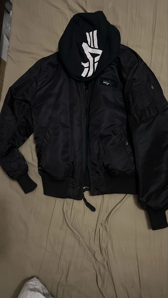 Бомбер MA-1 D-TEC Back Print Z (Black) Alpha Industries на блискавці