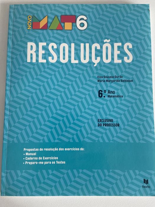 Livro de resoluçoes dos manuais da Novo Mat 6 ano