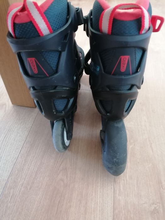 Patins em linha oxelo rosa