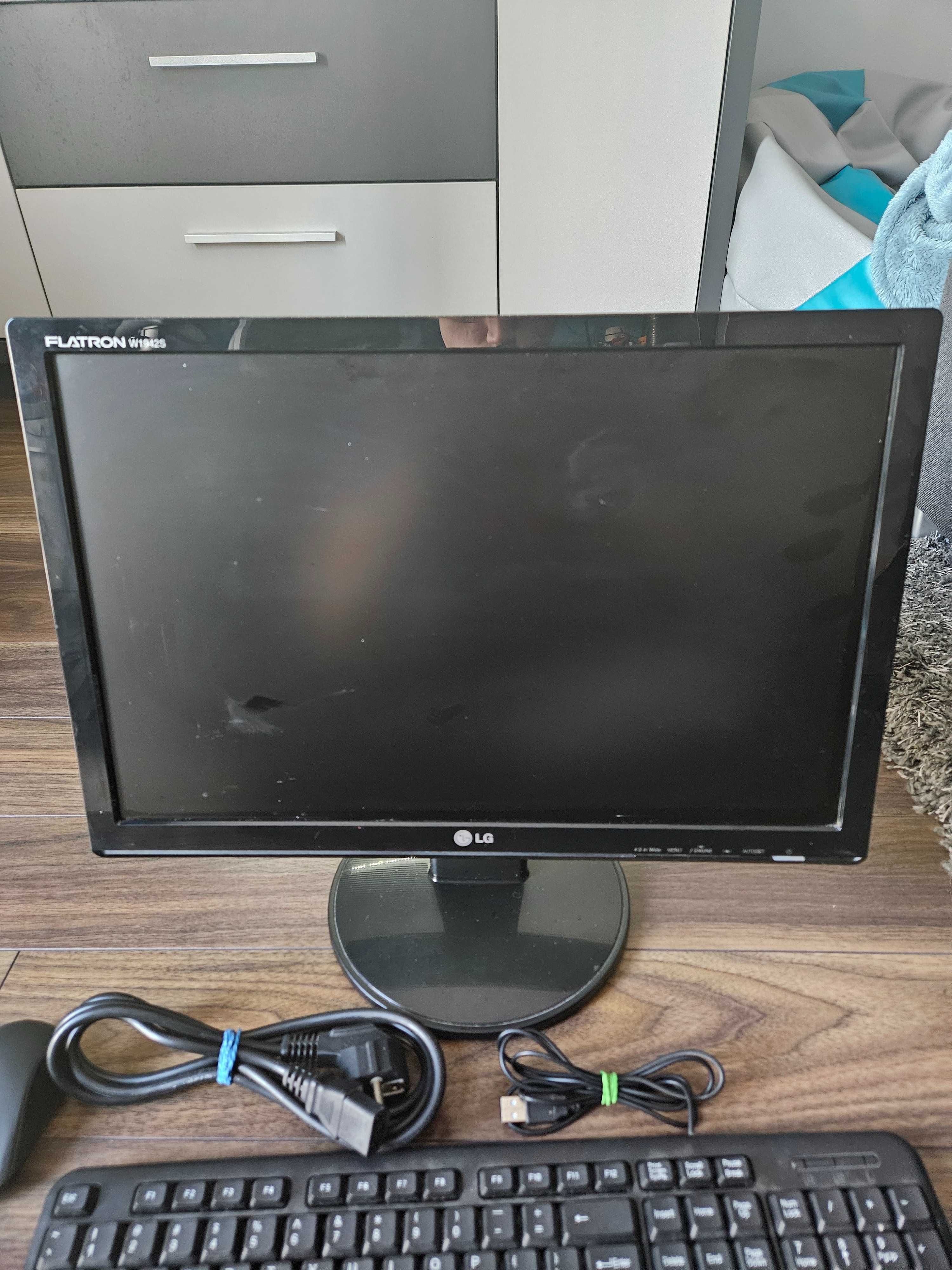 monitor lg flatron w1942s + klawiatura Manta + Myszka