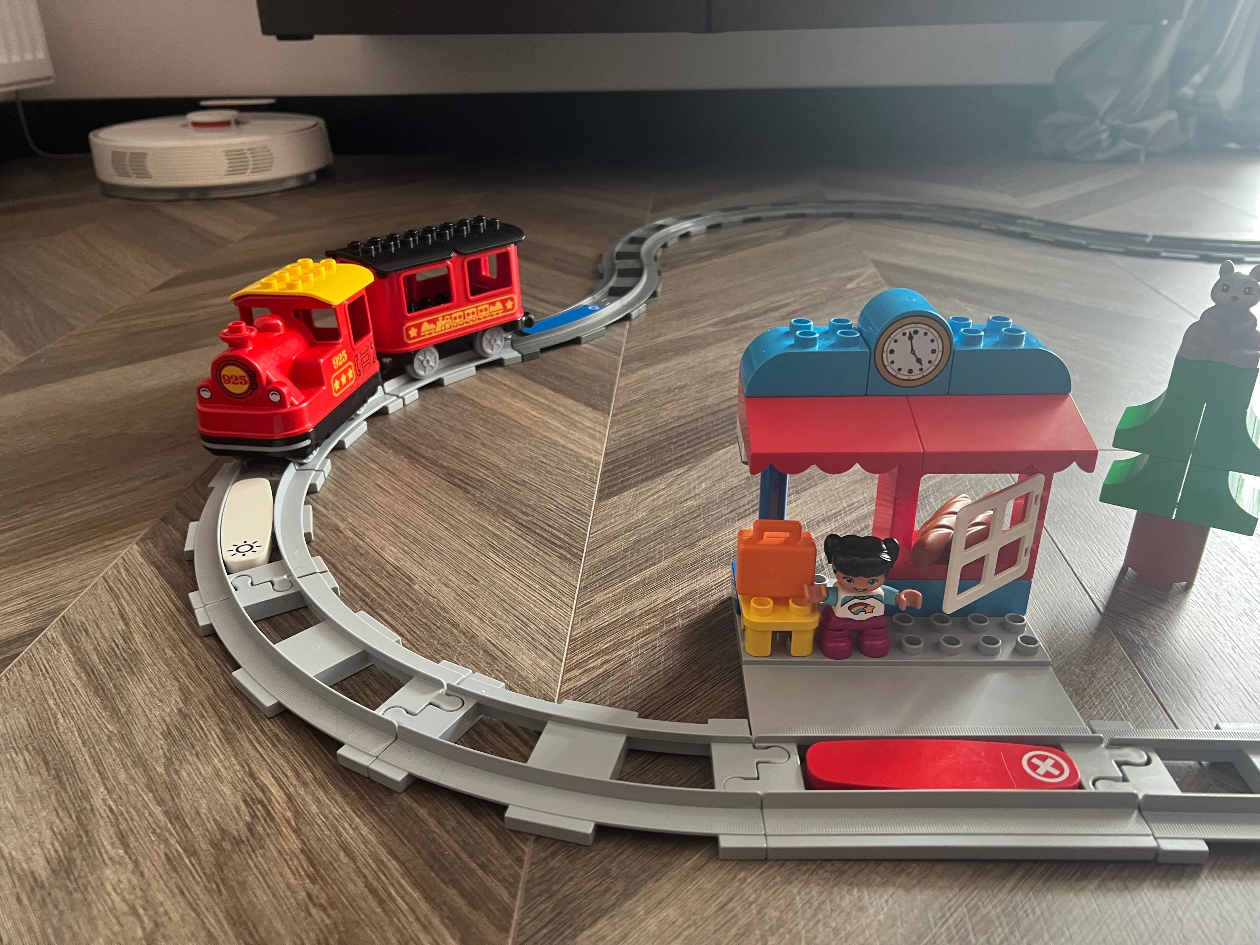 Pociąg parowy, Lego duplo 10874, plus dodatkowe szyny dla pociągu