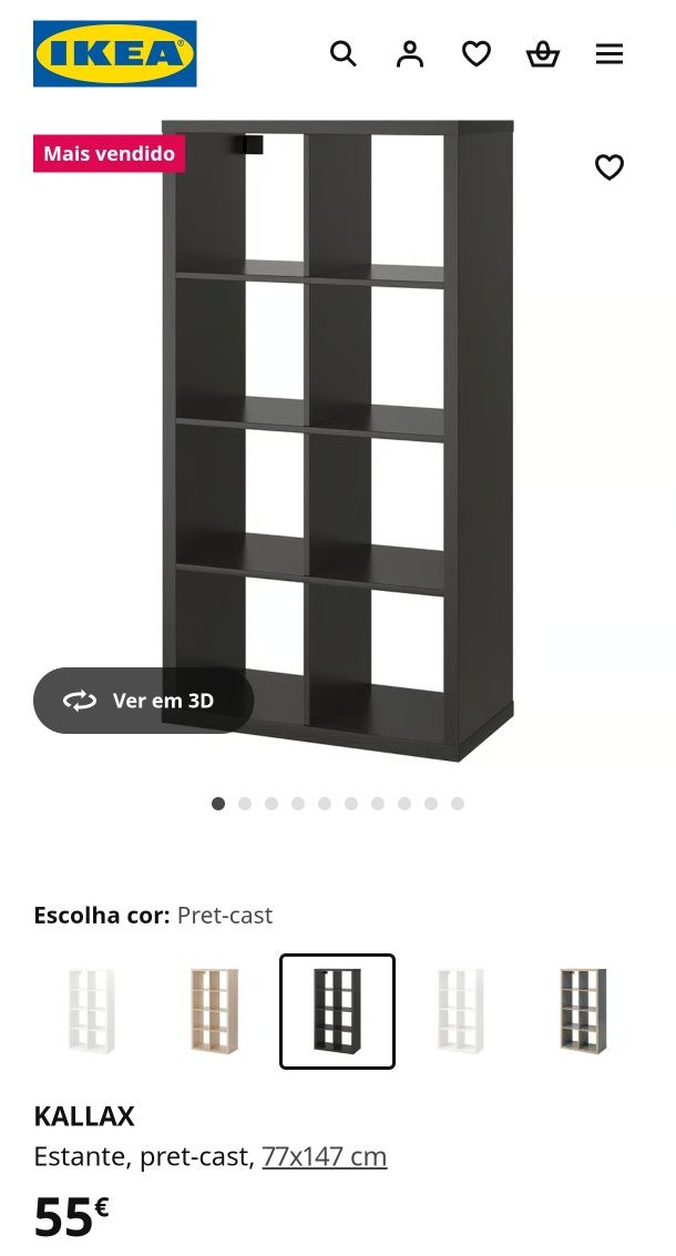 Estante IKEA Kallax
Estante 40€
8 cubos 15€
Me