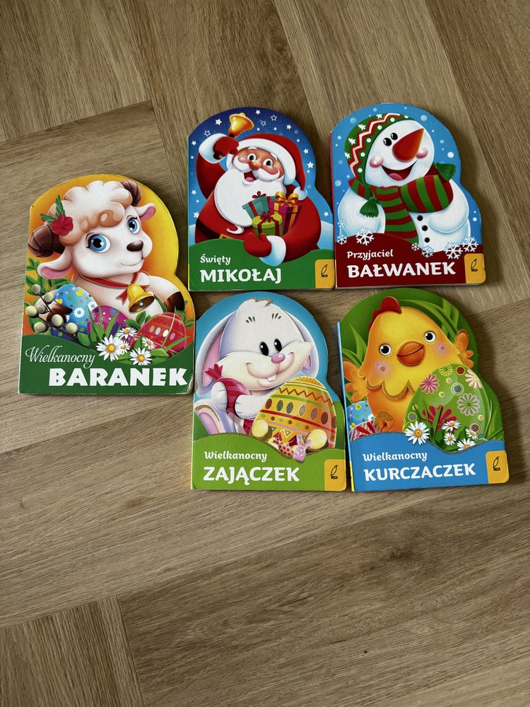 Książeczki dla malucha.Mikołaj, Baranek, Zajączek, Kurczaczek, Bałwan