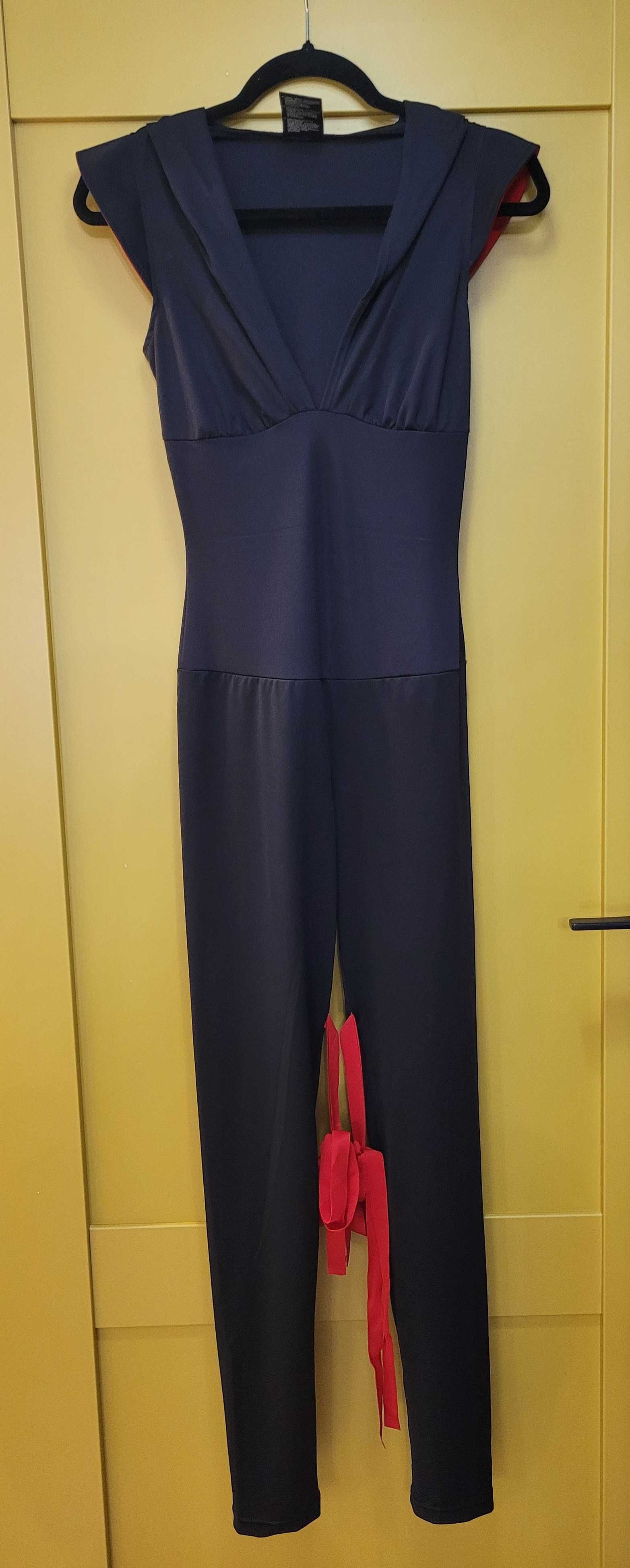 Silent Ninja Set czarno-czerwony kostium na Halloween bal S/36 M/38