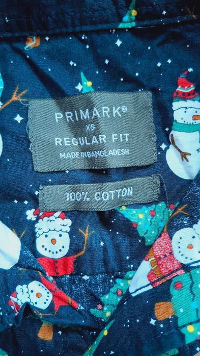 Чоловіча новорічна сорочка primark розмір xs з коротким рукавом