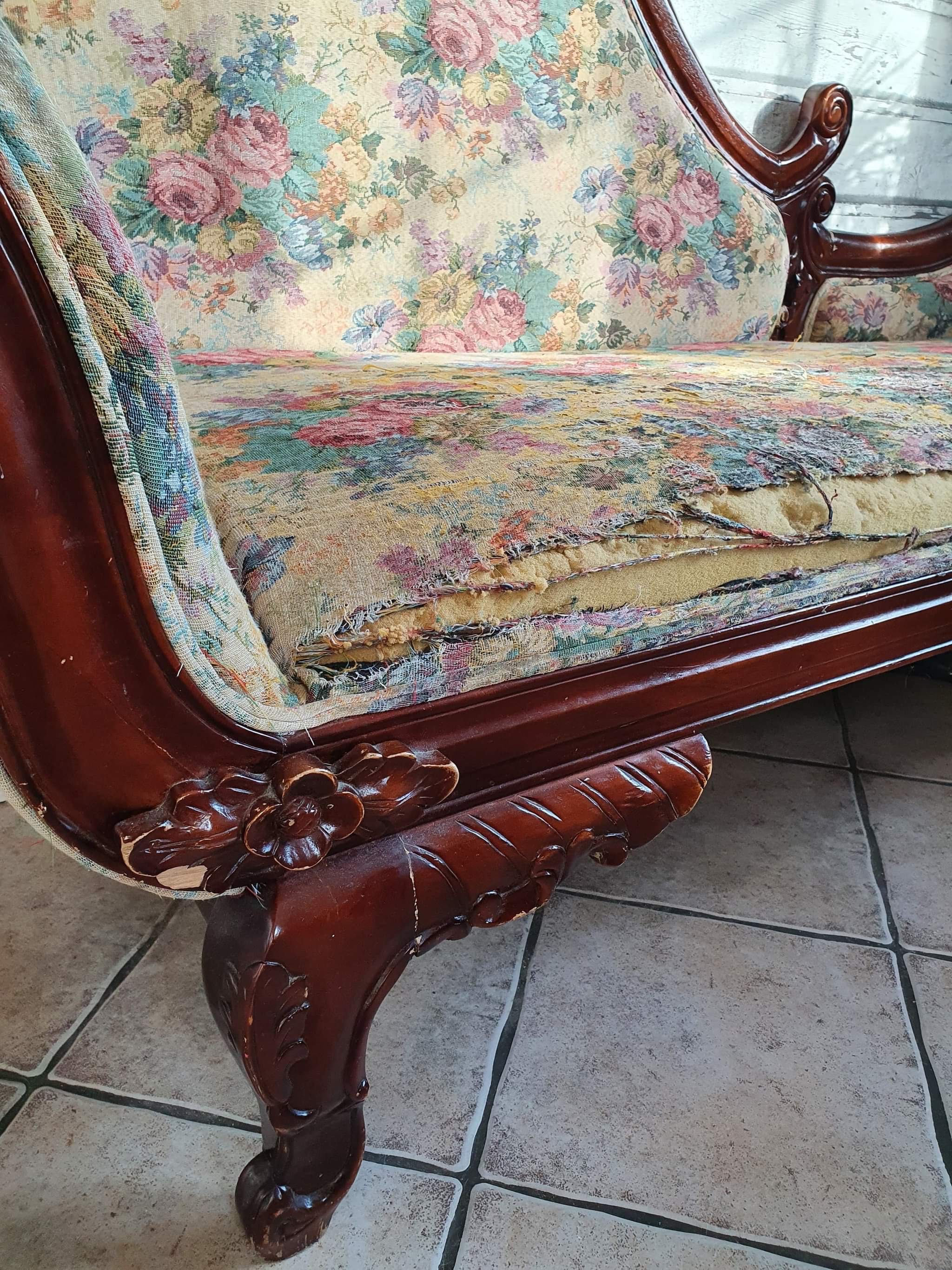 Szezlong sofa styl rustykalny do renowacji