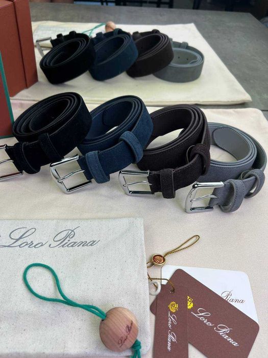 Мужской замшевый ремень Loro Piana коричневый ремень Лоро Пиана r152