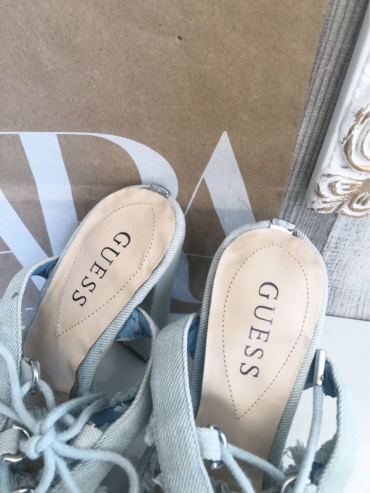 Buty obcasy sandaly guess evira jeansowe alternative
