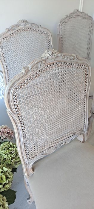 Stylowe krzesła rafia Shabby Chic Ludwikowskie Ludwik Prowansja  boho