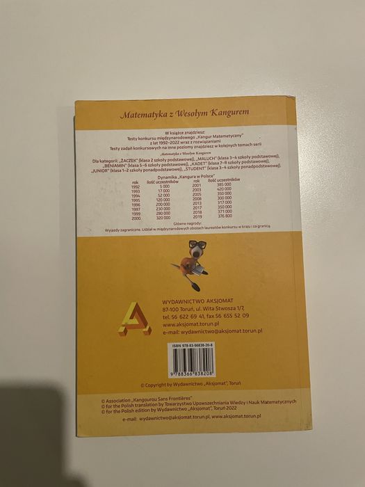 Maluch kangur matematyczny 92-2022