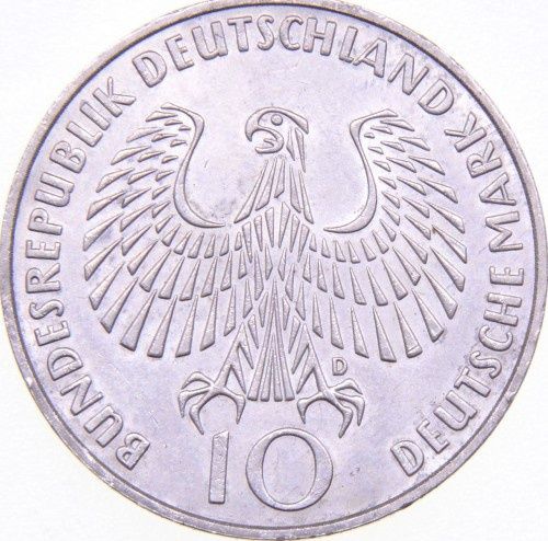 Moeda prata 10 Marcos alemães  jogos olímpicos 1972