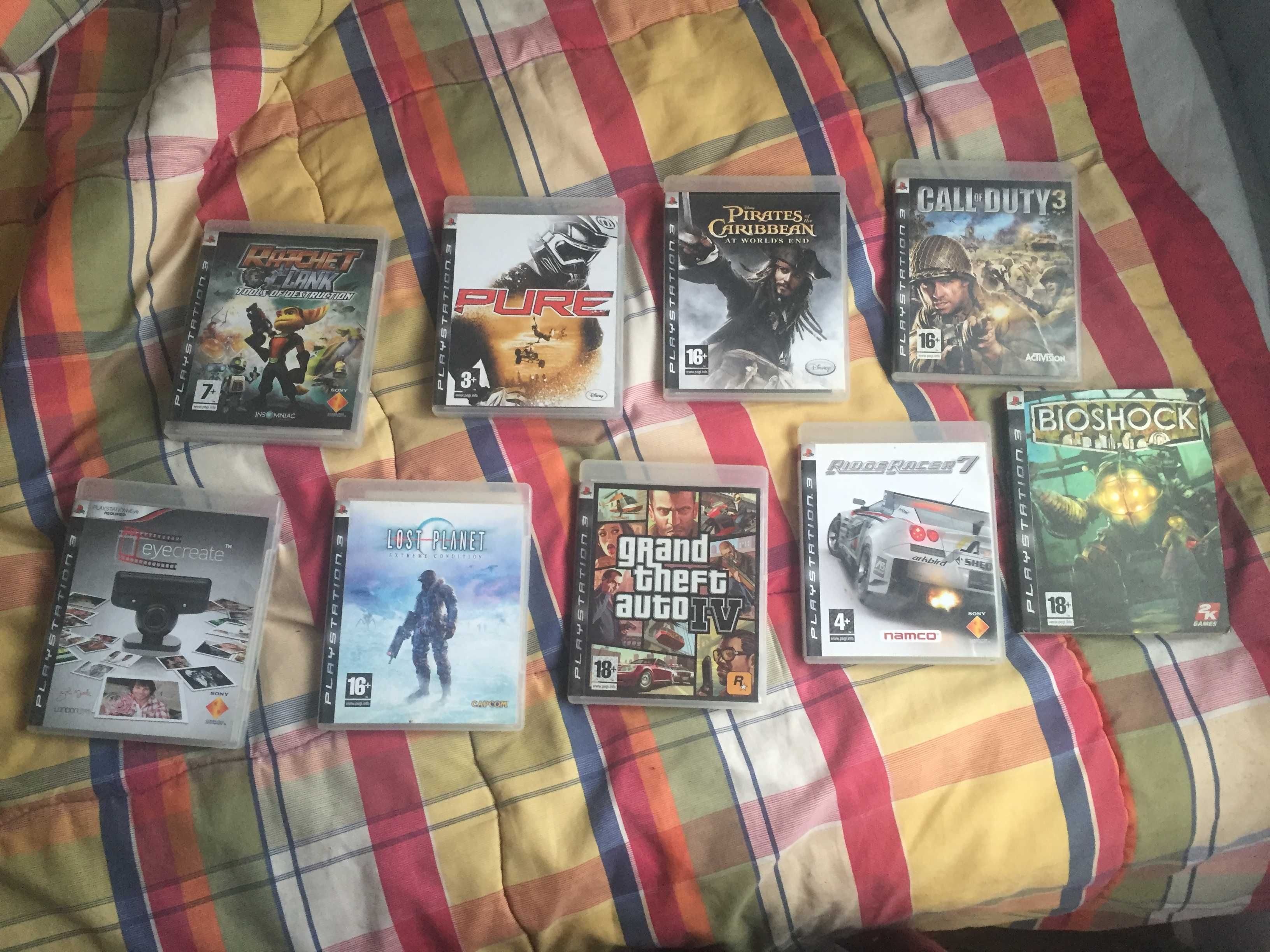 9 antigos jogos ps3 e 2 discos com demos