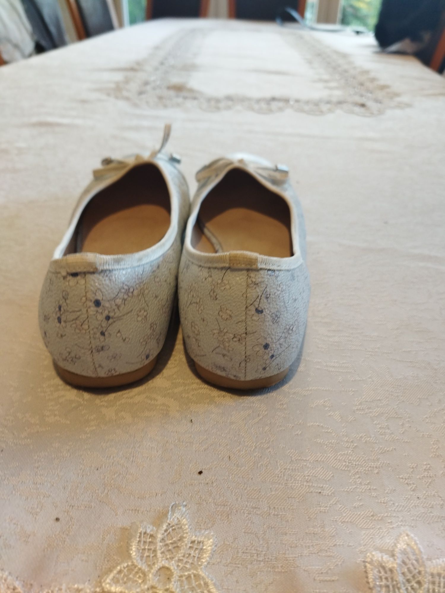 Balerinki 38, płaskie buty damskie skórzana wkładka