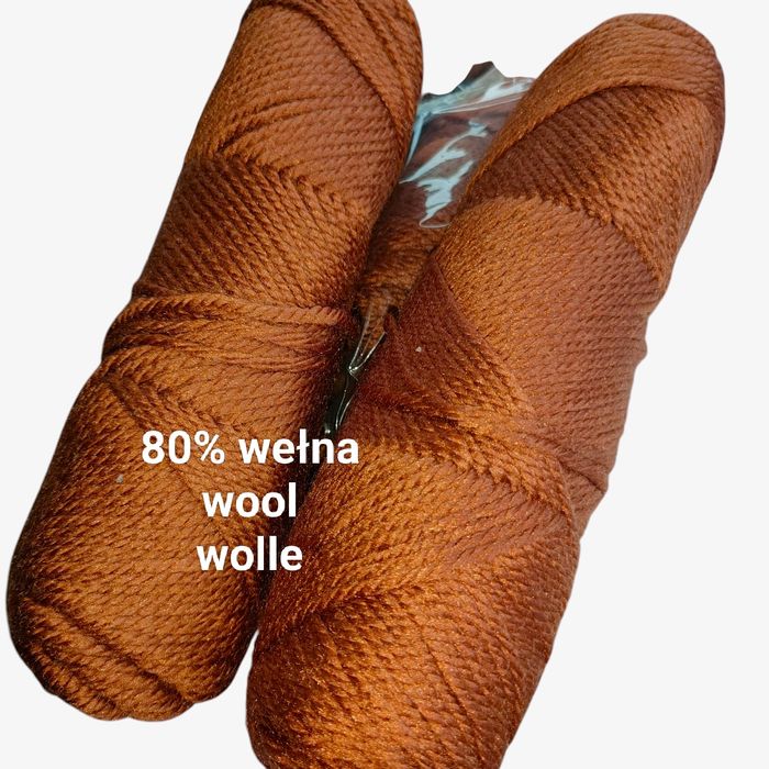 Włóczka przędza wełna owcza 80% pakiet od 10 dag do 1,2 kg