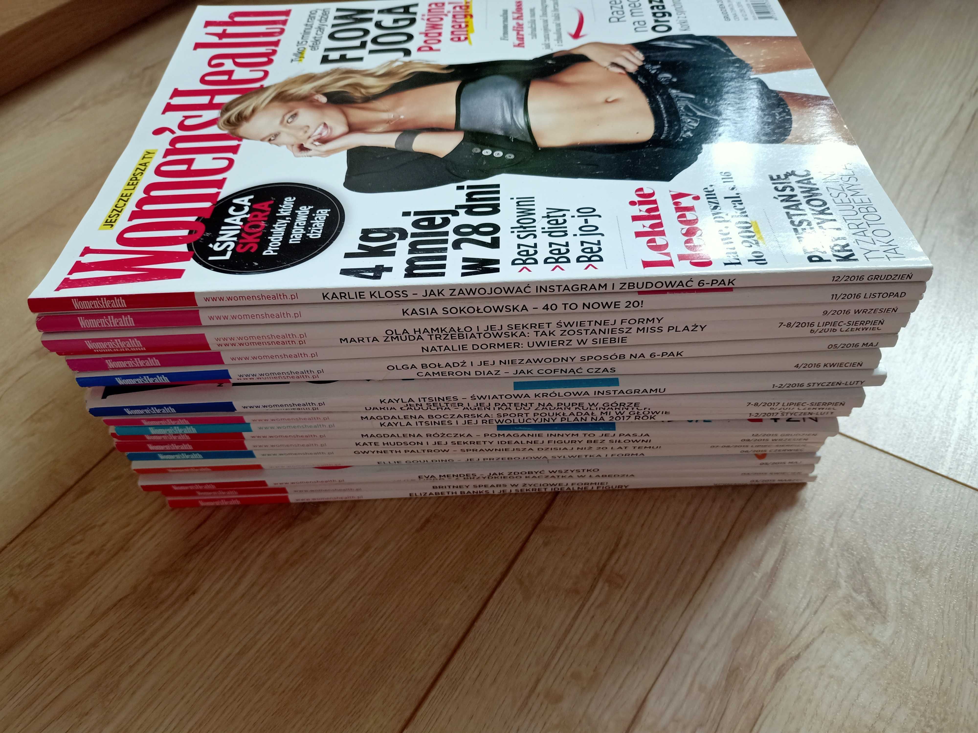 Women's Health zestaw czasopism, 19 sztuk, lata 2015/2016/2017