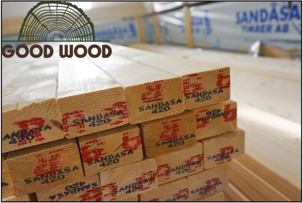 Legary tarasowe 45x145 C24 podłogowe kantówka DREWNO SKANDYNAWSKIE