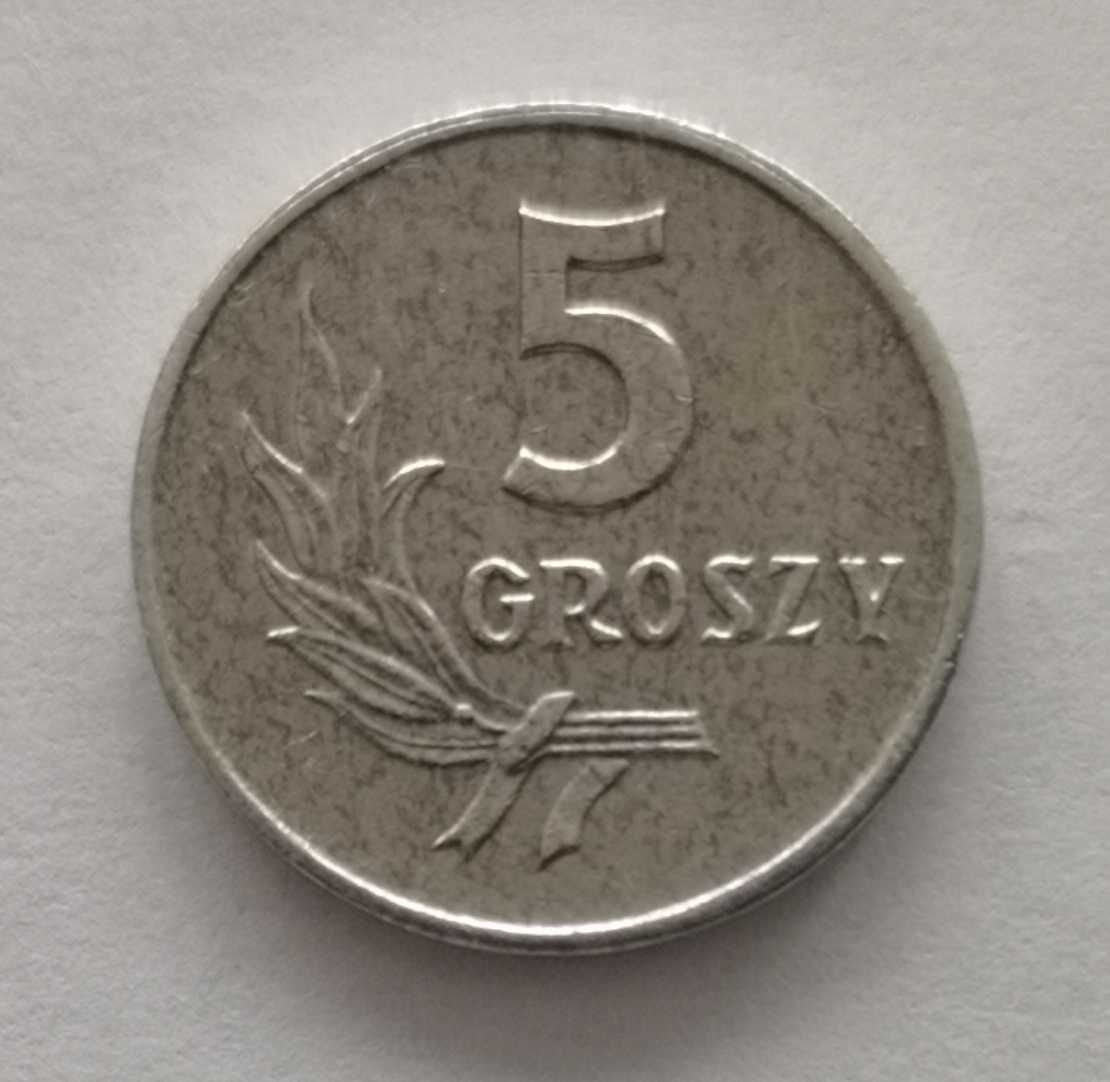 Moneta PRL 5 groszy 1961r.Al. Stan widoczny na zdjęciach.