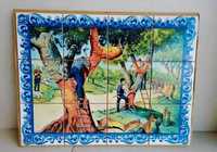 Painel de Azulejos Tiragem da Cortiça Monte Alentejano Típico e Pastor