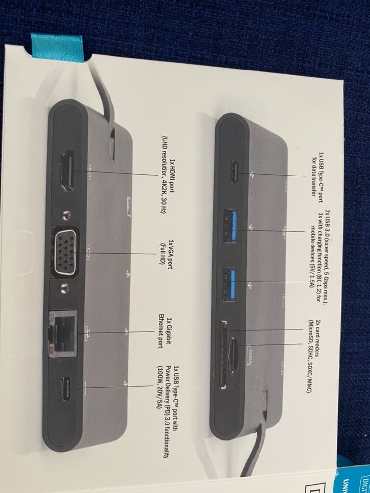 Док-станція Digitus Universal Travel Docking Station, USB Type-C