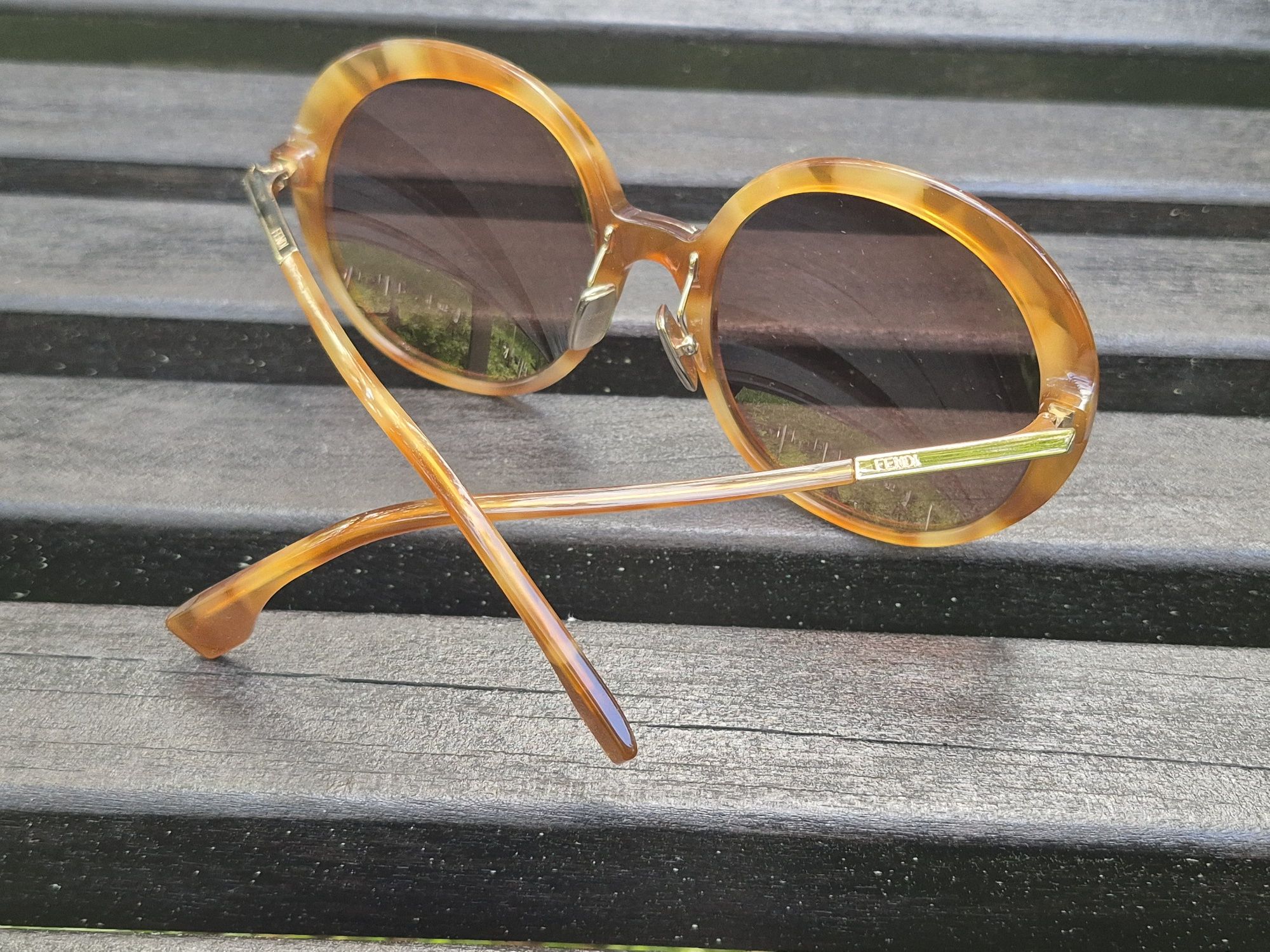 Duże okrągle damskie okulary przeciwsłonieczne FF0430/S Fendi!