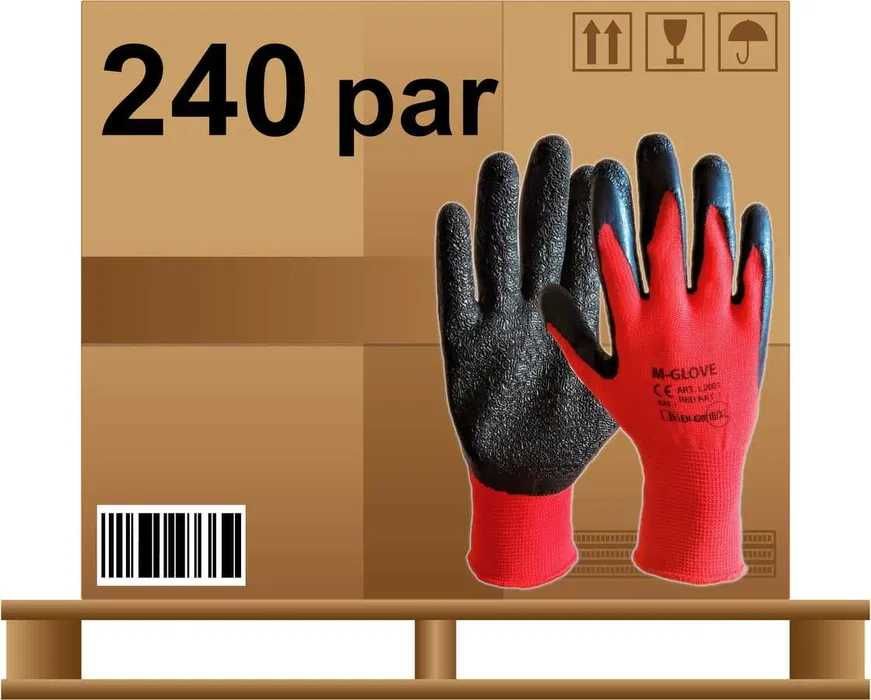 Rękawice robocze KARTON 240 par rękawiczki wampirki czerwone