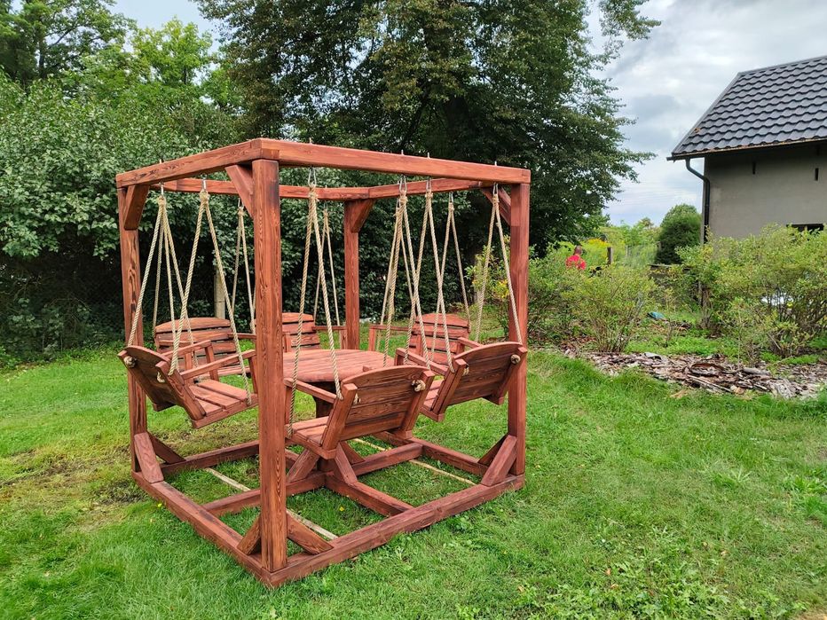 Huśtawki ogodowe-plazowa ze stolem i do knajp restauracji..-produkcja