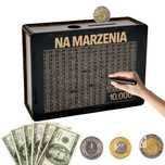 Skarbonka Wykreślana PREZENT Cel 10000 Personalizacja NA MARZENIA