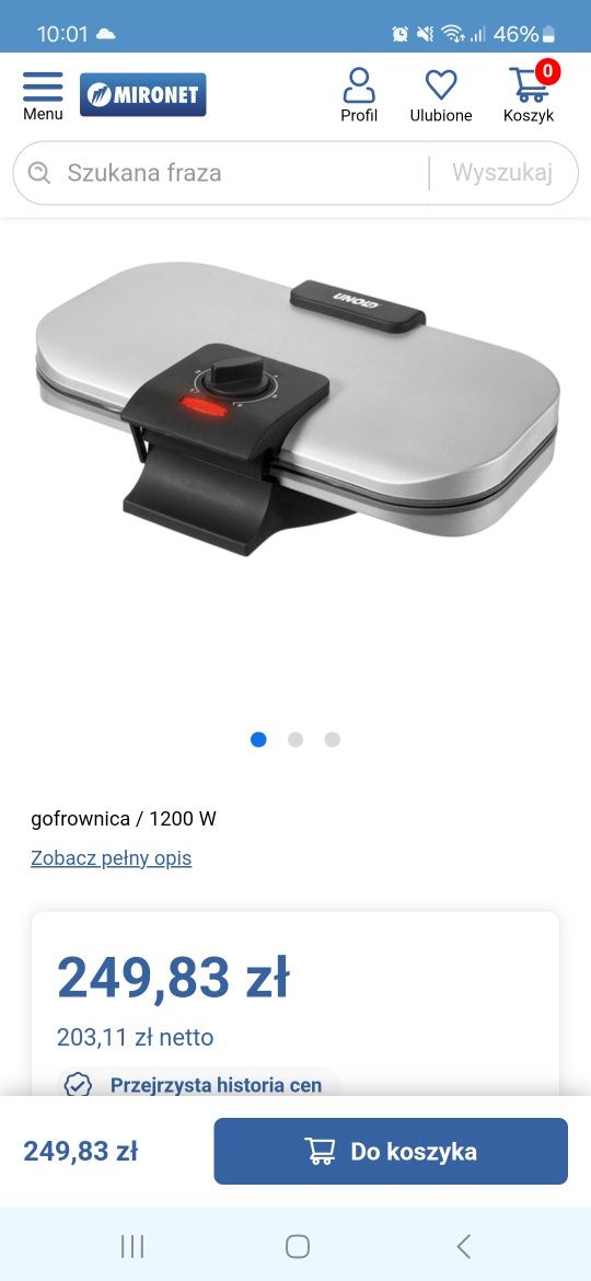 Gofrownica ,cena nowej 250zl