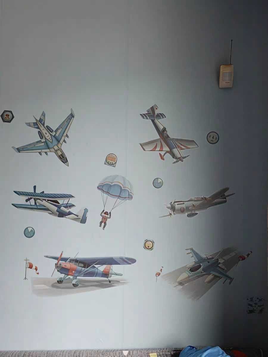 Декоративная наклейка на стену обои Самолёты