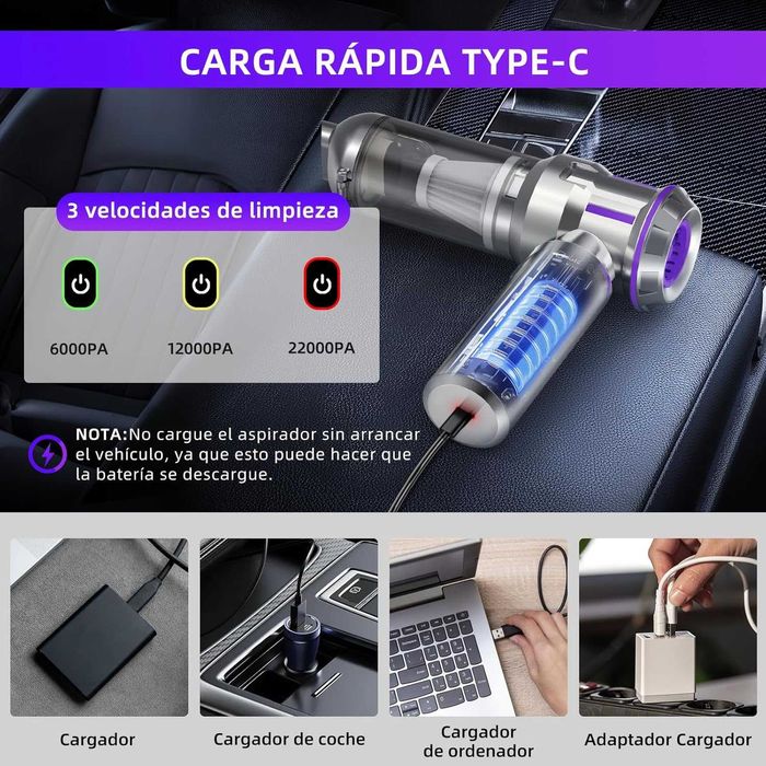 Aspirador de pó portátil aspirador de pó sem fio para carro 4 em 1