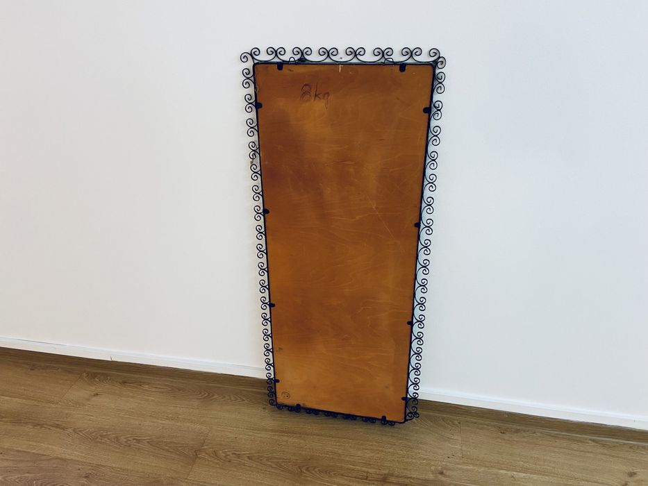 Lustro RAMA metalowa vintage PRL 117 x 50 cm czarna loft
