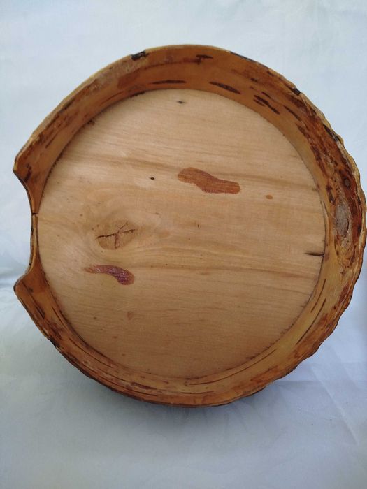 Stary drewniany pojemnik hand made rękodzieło