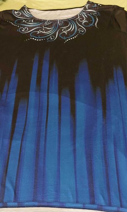 Niebieska zwiewna sukienka dla Pań rozmiar 46