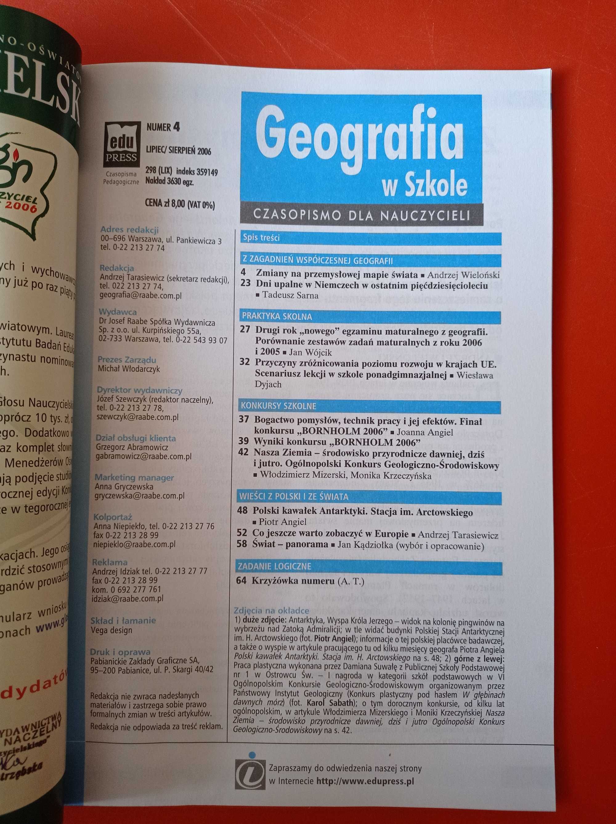 Geografia w szkole, nr 4 lipiec/sierpień 2006