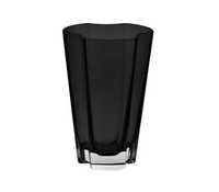 Nowy ręcznie wykonany czarny wazon koniczyna Krosno Glass 22,5 cm